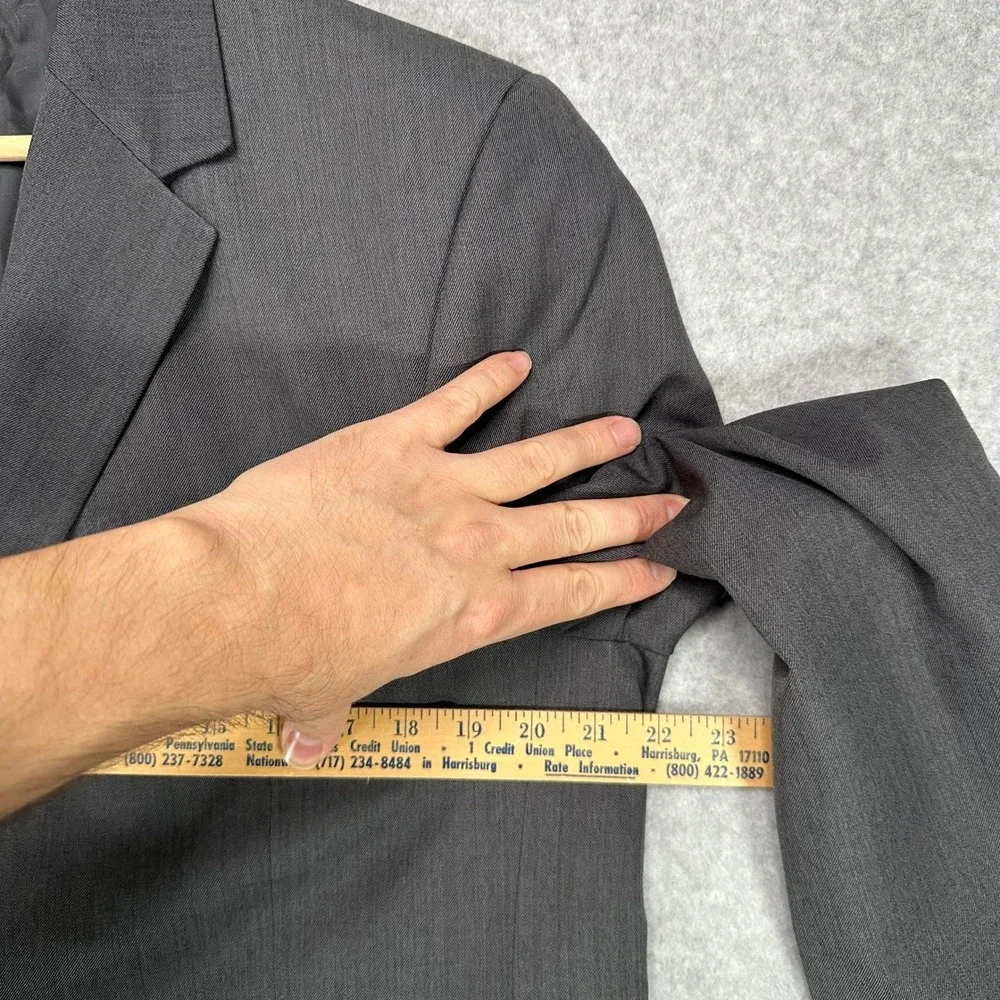 Marcello Sartoria Mens Charcoal Gray Wool Blend Blazer Suit Jacket Size 42 NEW